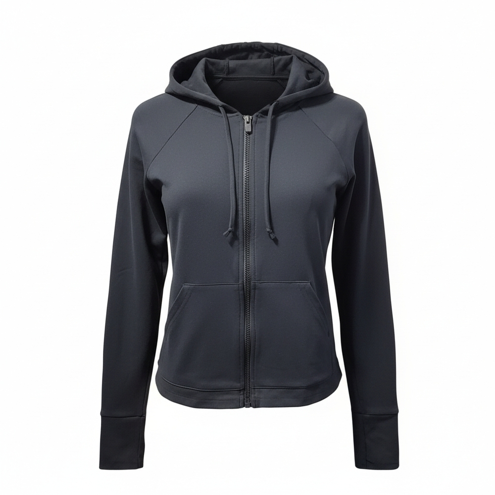 Fabletics Hooded Lightweight Black Zip Up Jackets Womens Size Small